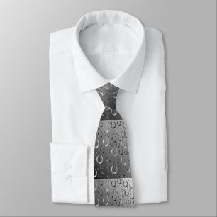 Cravate fer à cheval, argent, gris motif, chance, motif, r