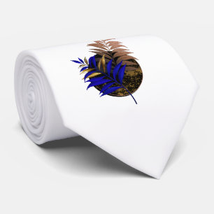 Cravate Ferme bleue sur cercle noir