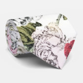 Cravate Ferme de fleurs de rose rouge et rose (Roulé)