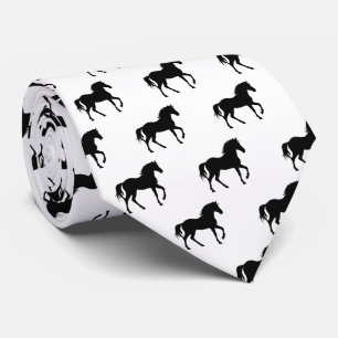 Cravate Ferme Silhouette de Cheval au Galop  