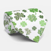 Cravate Fermeture verte Shamrock St Patrick's day (Roulé)