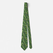 Cravate Fermeture verte Shamrock St Patrick's day (Devant)