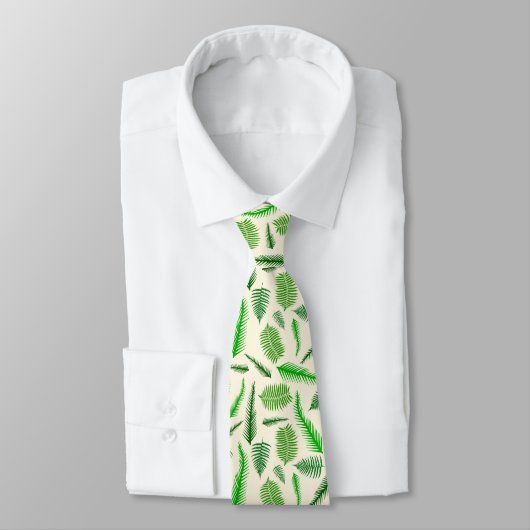 Cravate Fern Plante Frond Motif Feuille (Attaché)