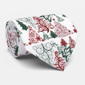 Cravate Festif Arbre de Noël Motif Vacances Necktie (Roulé)
