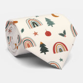 Cravate Festif de Noël mignon Rainbows Motif de vacances (Roulé)