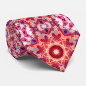 Cravate Festif rouge violet jaune géométrique Star de Noël (Roulé)