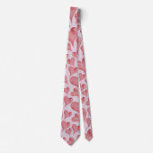 Cravate Festive Aquarelle Coeurs Saint-Valentin (Devant)