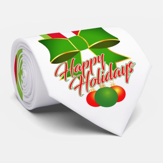 Cravate Festive avec blanc rouge et vert sur les Joyeuses (Roulé)