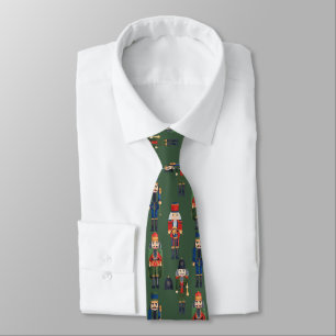 Cravate Festive Christmas nutcracker tiled pattern