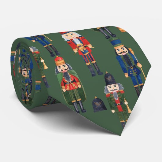 Cravate Festive Christmas nutcracker tiled pattern (Roulé)