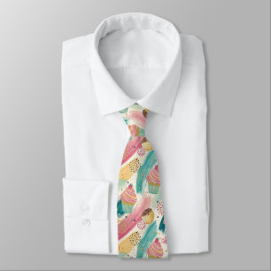 Cravate Festive Cupcake & Brushstroke Celebration Motif