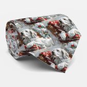 Cravate Festive de Noël de Chien Setter anglais (Roulé)