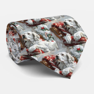 Cravate Festive de Noël de Chien Setter anglais