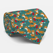 Cravate Festive Foxes Patterned Christmas (Roulé)