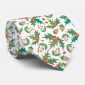 Cravate Festive Holly & Berries Christmas Greenery (Roulé)
