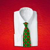 Cravate Festive Red and Green Christmas Argyle Pattern
