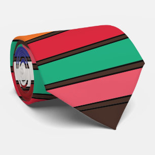 Cravate Fête aux rayures colorées et vibrantes