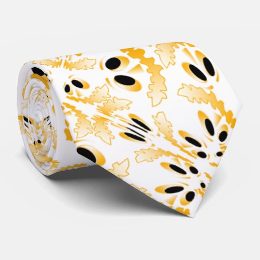 Cravate Fête Avec Citrouilles En Blanc (Roulé)