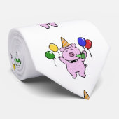 Cravate Fête d'anniversaire avec cochon mignon|choisir la  (Roulé)