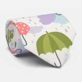 Cravate Fête de la pluie d'automne avec Motif parapluie (Roulé)