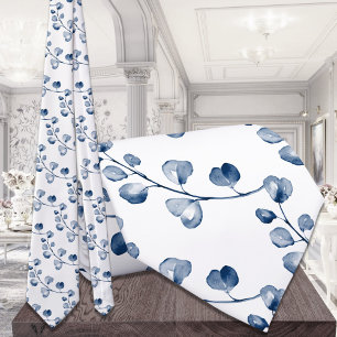 Cravate Fête de mariage Dusty Blue Eucalyptus Navy