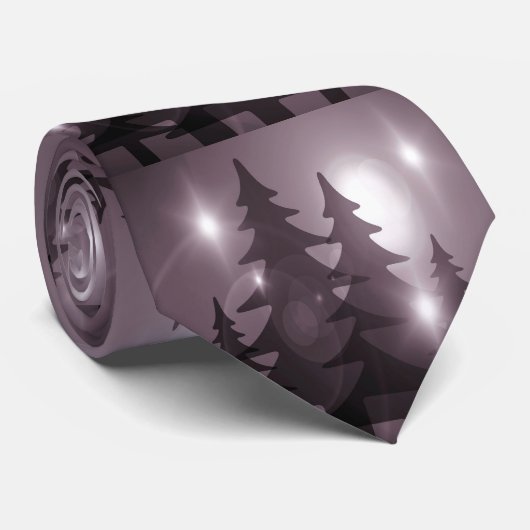 Cravate Fête de Noël Arbres roses Purple Élégant (Roulé)