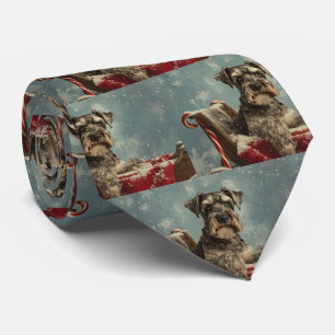 Cravate Fête de Noël du chien Schnauzer