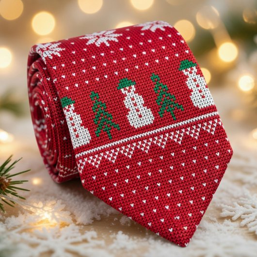 Cravate Fête de Noël Rouge Cosy