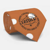 Cravate Fête des pères Pois blanche en terre cuite moderne (Roulé)