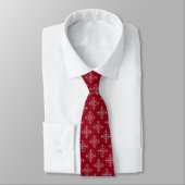 Cravate Fête du Motif Red Xmas Snowflake (Attaché)