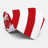 Cravate Fête rayée rouge et blanc (Roulé)