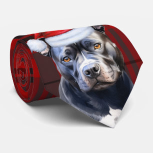 Cravate Fêtes Bluenose Pit Bull Red Grey Plat Noël