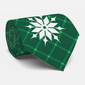Cravate Fêtes d'hiver vert foncé plaid (Roulé)