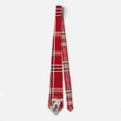 Cravate Fêtes Staffordshire Terrier Red Plaid Noël (Devant)