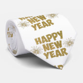 Cravate feu de la nouvelle année or happy (Roulé)