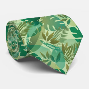 Cravate Feuillage Tropical Feuilles Vertes Aériennes