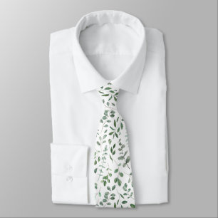 Cravate Feuillage vert botanique rustique simple