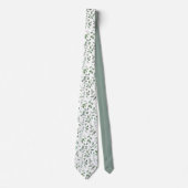 Cravate Feuillage vert botanique rustique simple (Devant)