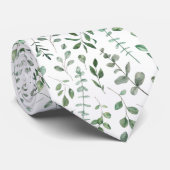 Cravate Feuillage vert botanique rustique simple (Roulé)
