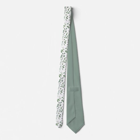Cravate Feuillage vert botanique rustique simple (Dos)