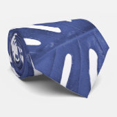 Cravate Feuille bleu monstère tropicale (Roulé)
