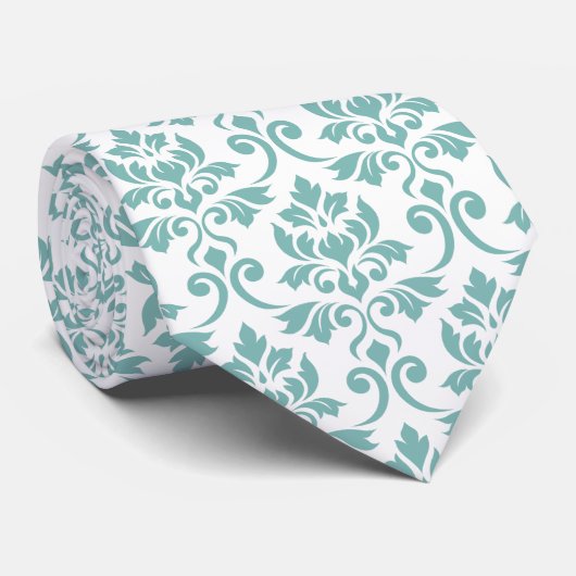 Cravate Feuille Damask Teal Pattern (Roulé)