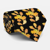 Cravate Feuille de chêne d'automne ou d'automne sur (Roulé)