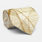 Cravate Feuille de dentelle beige rustique (Roulé)