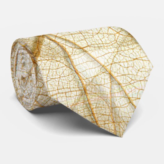 Cravate Feuille de dentelle beige rustique (Roulé)