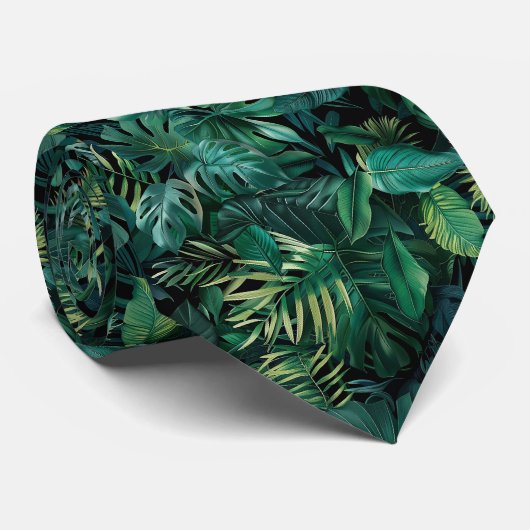 Cravate Feuille de la forêt tropicale tropicale (Roulé)
