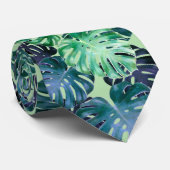 Cravate Feuille de Monstera Tropical (Roulé)