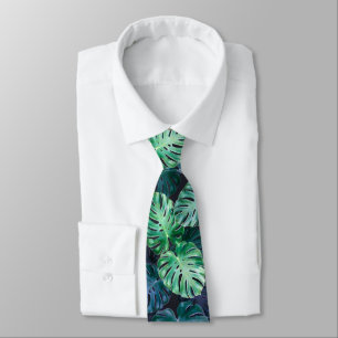 Cravate Feuille de Monstera Tropical