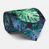 Cravate Feuille de Monstera Tropical (Roulé)