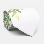 Cravate Feuille De Plante décoratifs Or Et Vert (Roulé)